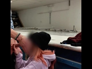 Cheating teen slut gives sloppy_head and gets CREAMPIED at_WORK