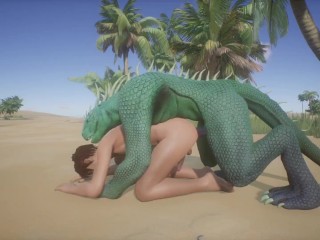 Wild Life Twink Guy gets fucked by a Dragon