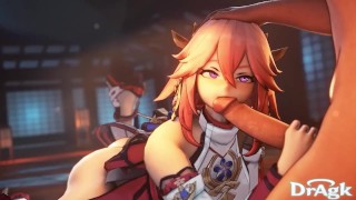 Yae Miko Worships And Kisses Your Cock While Teasing You Genshin Impact 60 FPS HD