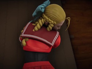 Street Fighter: Karin fucks in the_back of the_school gym