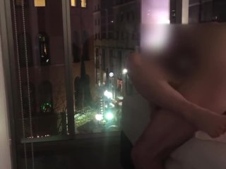 Hotwife Used by Bull in Front of Public View in Downtown Window WhileIn Town onBusiness.