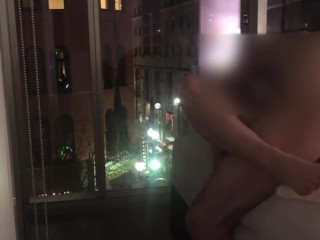 Hotwife used by bull in front of public view_in downtown windowwhile in town on business.