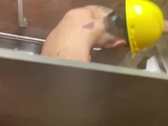 Daniel HAUSSER sucks off construction worker in public bathroom 