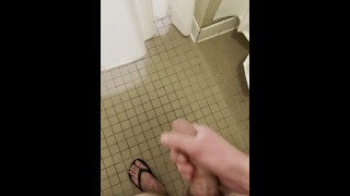 Teen Jerking Almost Caught In College Dorm Shower