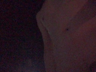 Walking around the neighbors at midnight with_a naked erection sometimes spilling cum ; 210609