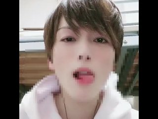 イケメン裸パーカーのエアディープキス！よだれ垂らして痙攣絶頂！023