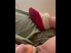 Sexy red head plays with her vibrator 