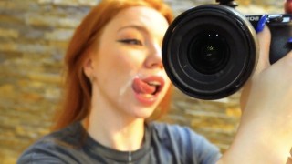 Dirty and slobbery blowjob! Deep throat Russian beauty!