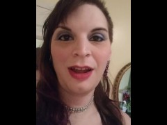 Hot trans girl gets ready to smoke a joint with her plug in