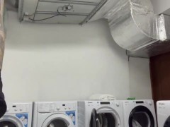 - A laundromat near his home:)