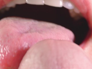 Close up blowjob, playing with myhusbands hard cock head