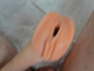 Hot guy fuck his tight fleshlight with his SENSITIVE COCK!!*passionate, moan*