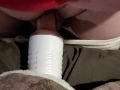 Big guy trys fleshlight for the first time! CUMS INSIDE FAST!!