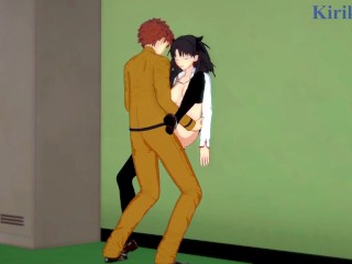 Rin Tohsaka and Shirou Emiya have_deep sex in an unpopular school hallway. - Fate/stay_night Hentai
