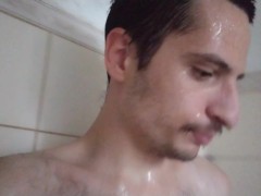 Cleaning myself in the shower