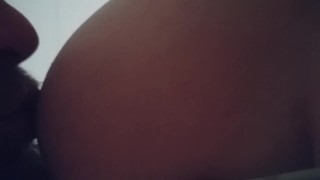 Intimate morning wake up blowjob with tit and cum kissing