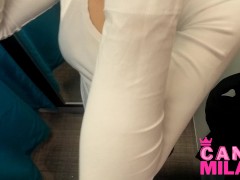 Hot Quickie in Public Changing Room at the Mall - Sexy Teen Amateur Blowjob and Cumshot
