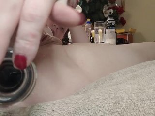 Post Op Trans Woman Fucks And Gapes Her Ass With A Long Glass Dildo