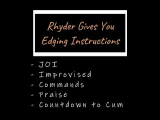 [Tm4M] [Tm4Tf] Rhyder Gives You Edging Instructions (Audio)