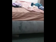 Step Mom with Big Tits Suddenly Feels Horny while Cleaning the Windows get fucked by step son 