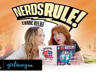 Girlsway - College Geeks Lacy Lennon And Lily Larimar Are Turned On After Reading Hentai Comics