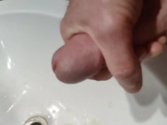 Jerk off and cum in the sink.