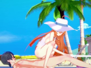 Pecorine and Yuuki have deep sex on the beach. - Princess_Connect! Re:Dive Hentai