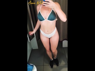 Screen Capture of Video Titled: Perfect Body Girl in Fitting Room Compilation. Anna Mole
