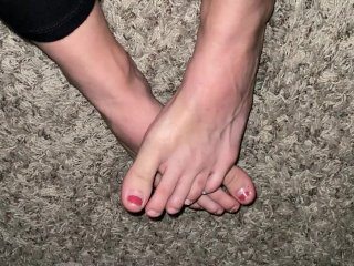 Long Toes With Chipped Nail Polish Wiggling And Teasing You