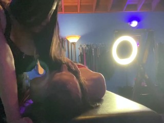 Dominatrix Mara's First Sensual Hair Session with BreathPlay / Choking
