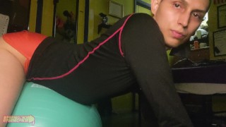 Yoga Bouncing On His Yoga Ball A Horny Boy