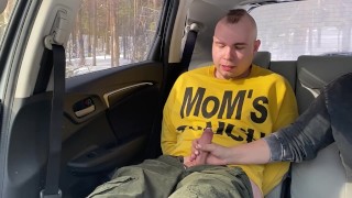 I was tied up in the car and made to cum15