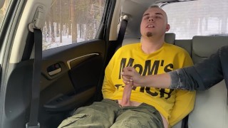 I was tied up in the car and made to cum3