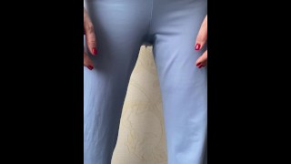 Piss Pissing Girl In Blue Pants