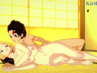 Makio and Tanjiro Kamado have_deep sex in a Japanese-style room. - DemonSlayer Hentai