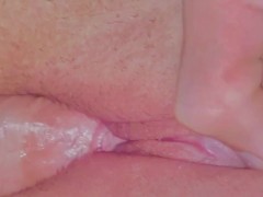 Tight pussy fucked raw filled with cream pie 