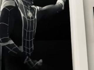 Dark Spider-Man Rubs His Big White_Dick After GwenStacy Leaves