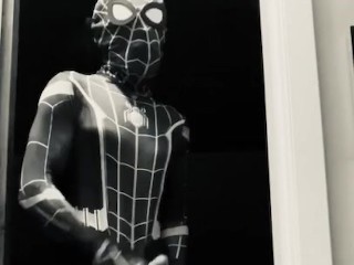 Dark_Spider-Man rubs his big white dick after_Gwen Stacy leaves
