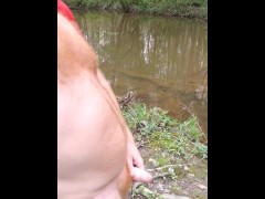 Hairy ginger naked in the woods jacking off