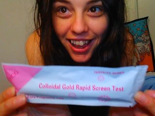 1st Time Pregnancy Test!I Pee FART Paper Cup to_See If I'm PREGNANT! Hairy Pussy Messy Piss_Toilet