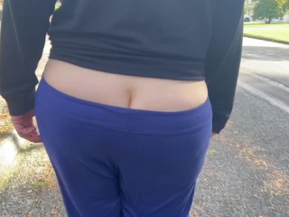 Public Neighbor_Walk With_Bubble Butt Peaking