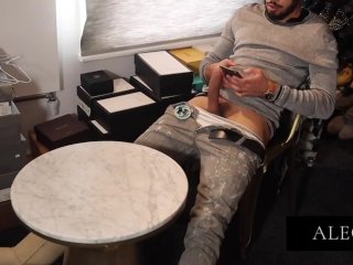 Sexy Model Jerks His 9 Inch Cock Off While On The Phone To His Agent