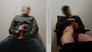 Masturbate Together While Their Girlfriends Are Downstairs Two Hot Straight Guys Jerk Off Together In Private