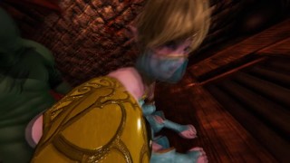 In His Ass 3D Hentai Animation Zelda Encourages Femboy Link To Take Monster Cock
