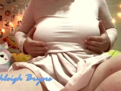 Massaging my Big Boobs Through My Tight Pink Dress