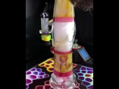 Smoking through a glass butt plug