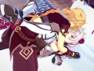 Noelle andAether Have Intense Sex in_the Bedroom. - Genshin_Impact Hentai