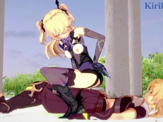 Fischl (Amy) and Aether have intensesex at a deserted ruins. - GenshinImpact Hentai