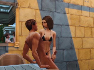 Mega Sims- Girlfriend cheats on boyfriend with strangers (Sims 4)