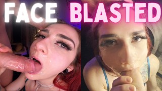 Skinny Tiny Tatted Cumslut's FIRST BLOWOUT VIDEO WITH EXTREME FACIAL